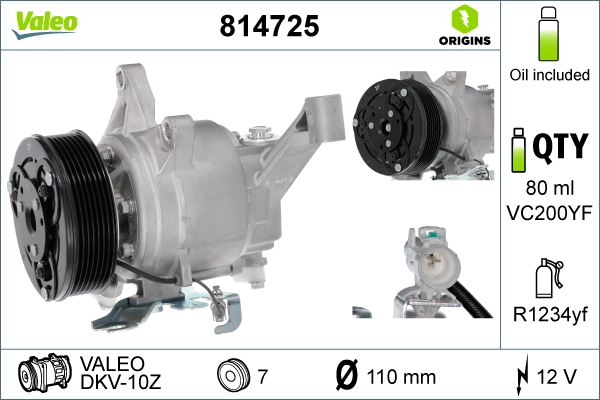 Compresseur, climatisation VALEO 814725