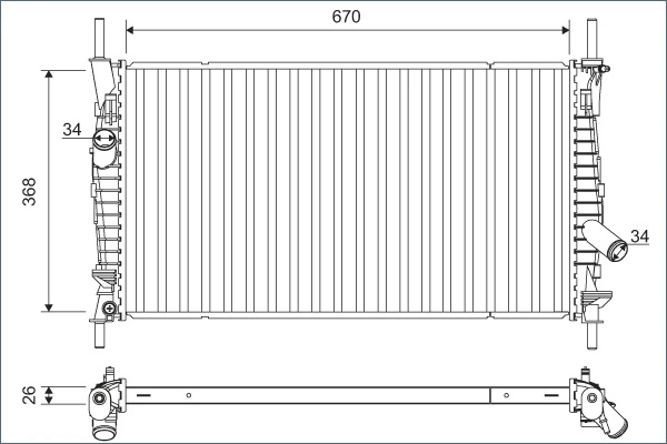 Radiateur, refroidissement du moteur VALEO 701165