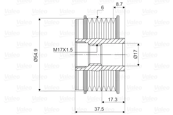 Poulie roue libre, alternateur VALEO 588087