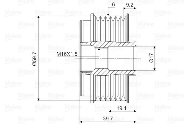 Poulie roue libre, alternateur VALEO 588021