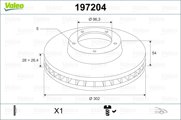 Disque de frein VALEO 197204