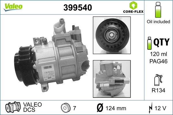 Compresseur, climatisation VALEO 399540
