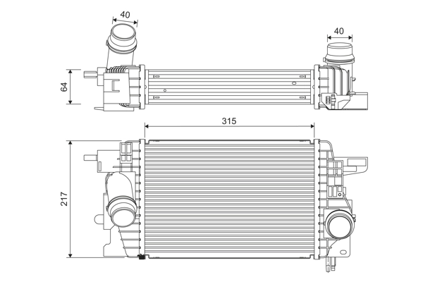 Intercooler, échangeur VALEO 822912
