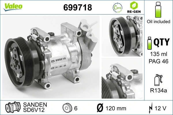 Compresseur, climatisation VALEO 699718