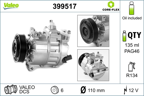 Compresseur, climatisation VALEO 399517