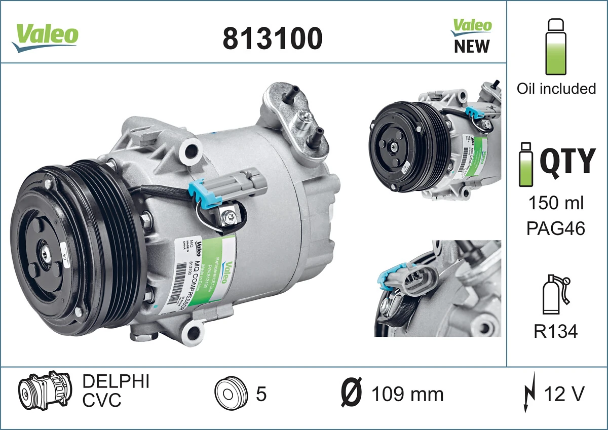 Compresseur, climatisation VALEO 813100