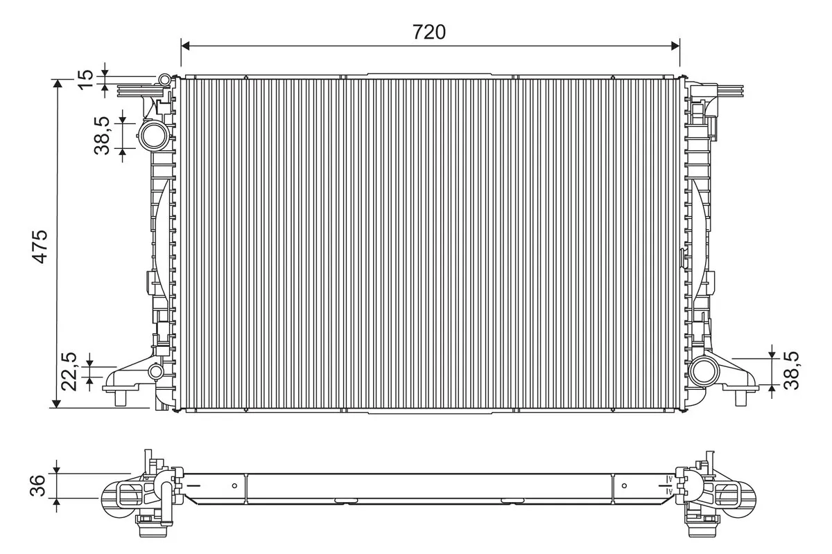 Radiateur, refroidissement du moteur VALEO 701309