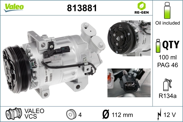 Compresseur, climatisation VALEO 813881