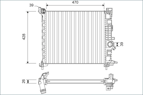 Radiateur, refroidissement du moteur VALEO 701166