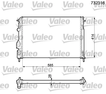 Radiateur, refroidissement du moteur VALEO 732316