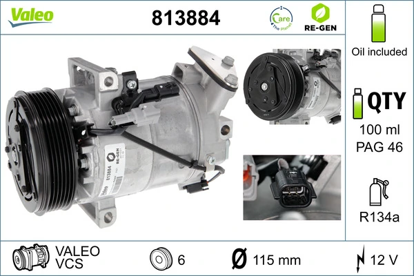Compresseur, climatisation VALEO 813884