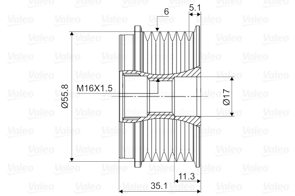 Poulie roue libre, alternateur VALEO 588128