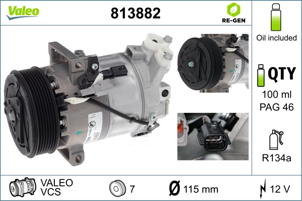 Compresseur, climatisation VALEO 813882