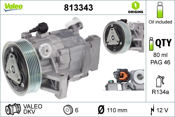 Compresseur, climatisation VALEO 813343