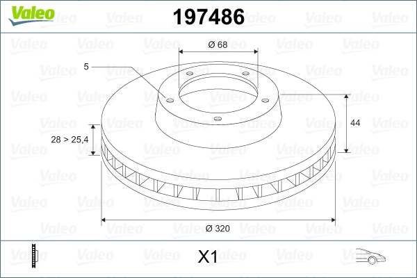 Disque de frein VALEO 197486