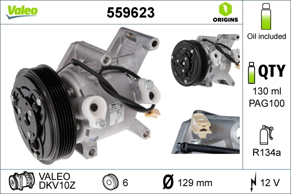 Compresseur, climatisation VALEO 559623