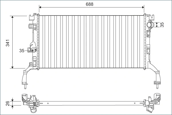 Radiateur, refroidissement du moteur VALEO 701159
