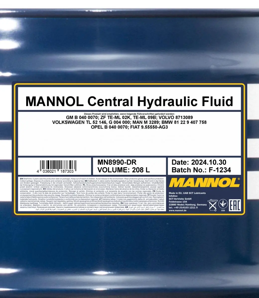 Central Hydraulic Fluid