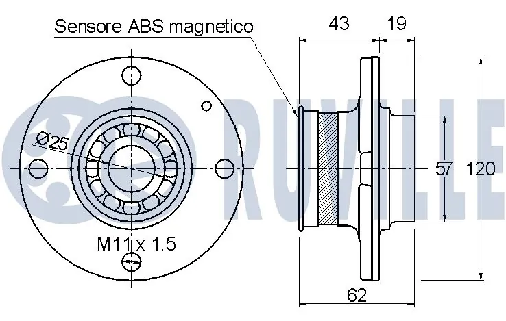 Kit de roulements de roue RUVILLE 220977
