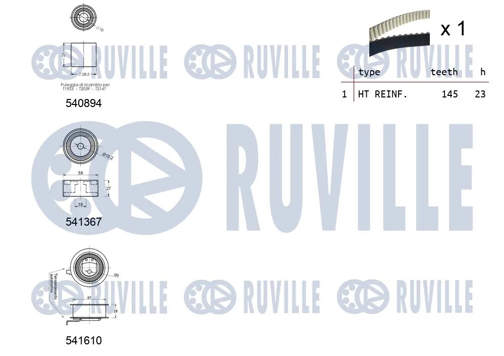 Kit de courroie crantée RUVILLE 550312