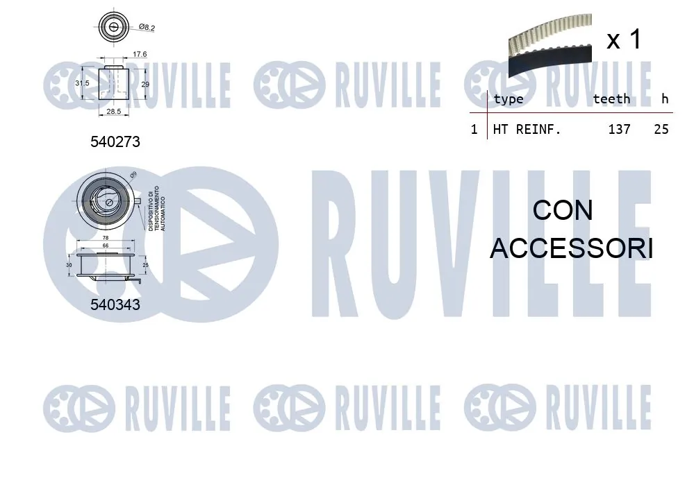 Kit de courroie crantée RUVILLE 550226