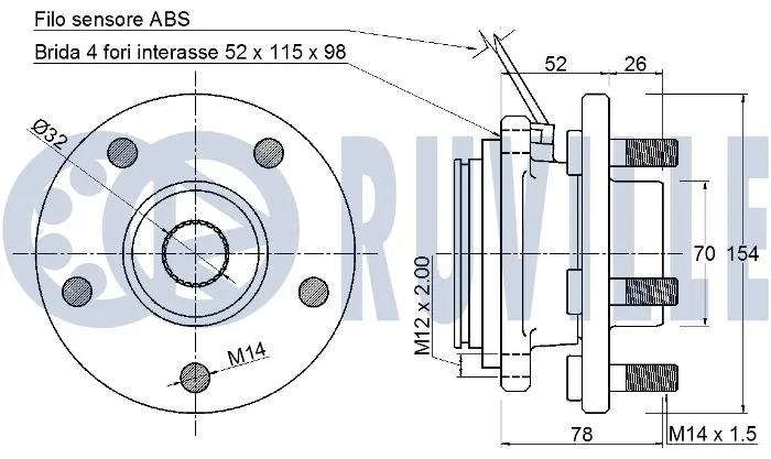 Kit de roulements de roue RUVILLE 221910