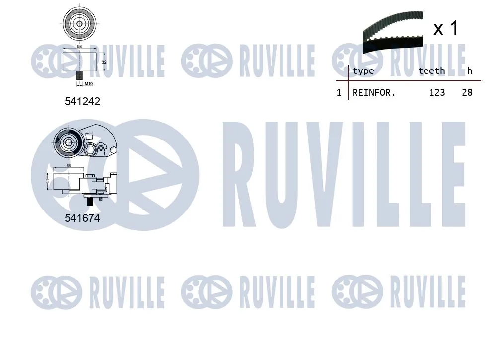Kit de courroie crantée RUVILLE 550276