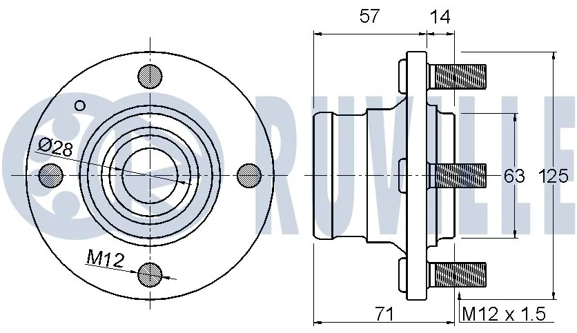 Kit de roulements de roue RUVILLE 220665
