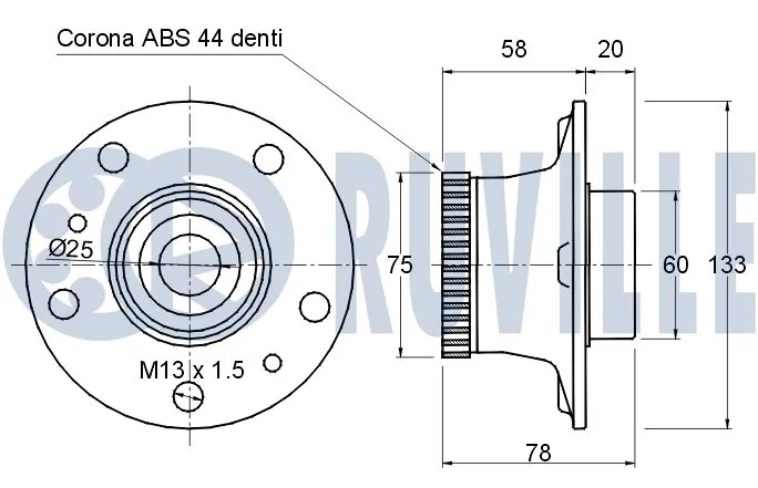 Kit de roulements de roue RUVILLE 220169