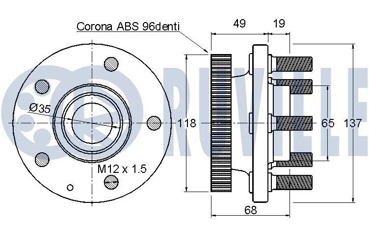 Kit de roulements de roue RUVILLE 220569