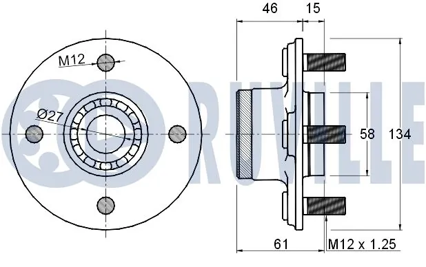 Kit de roulements de roue RUVILLE 220013