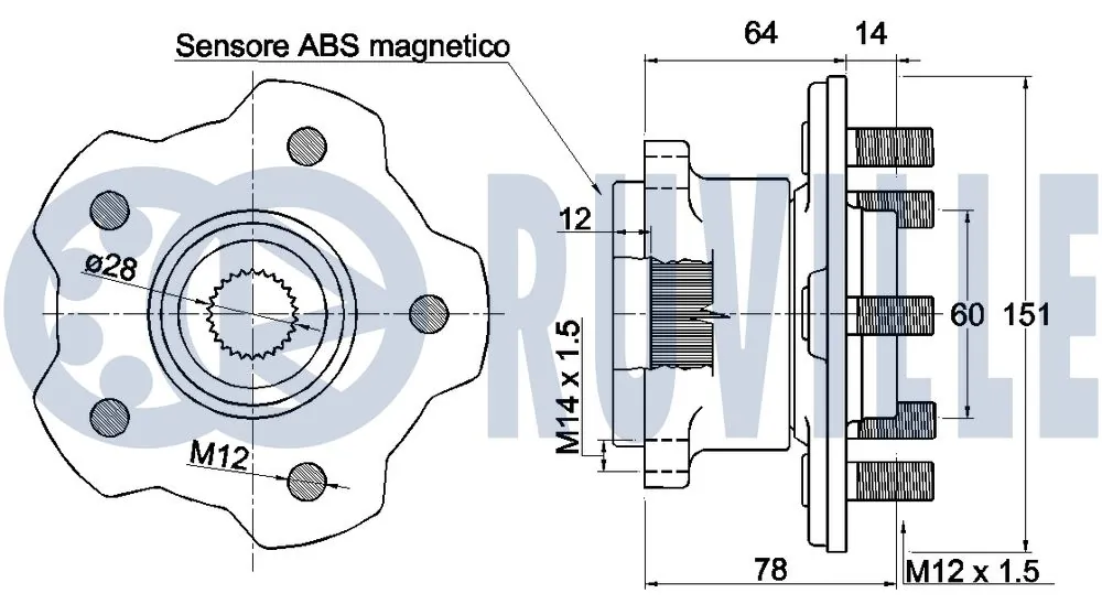 Kit de roulements de roue RUVILLE 221673
