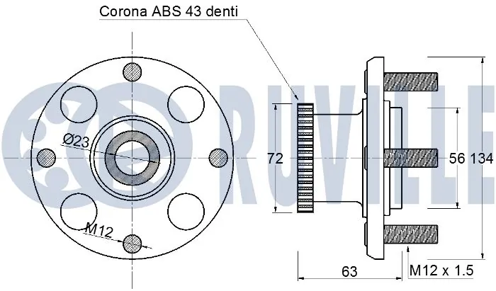 Kit de roulements de roue RUVILLE 221865
