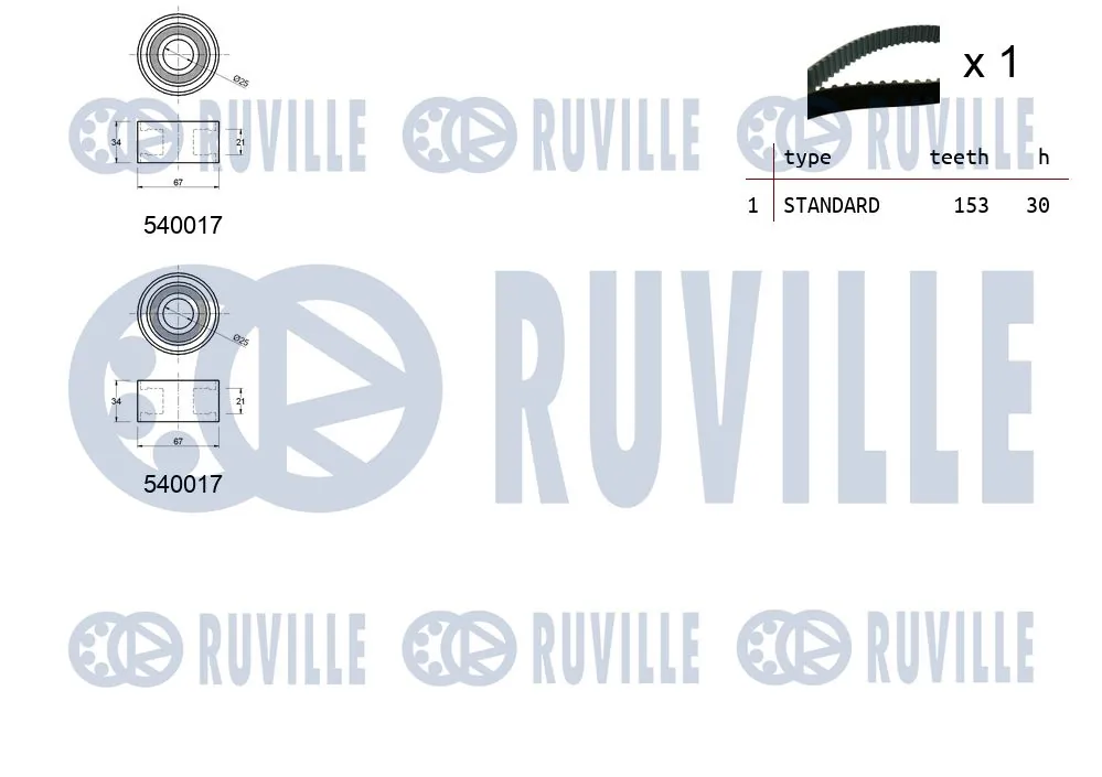 Kit de courroie crantée RUVILLE 550049