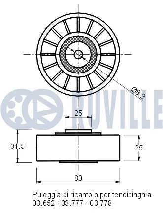 Направляючий ролик поліклинового ременя RUVILLE (540062)