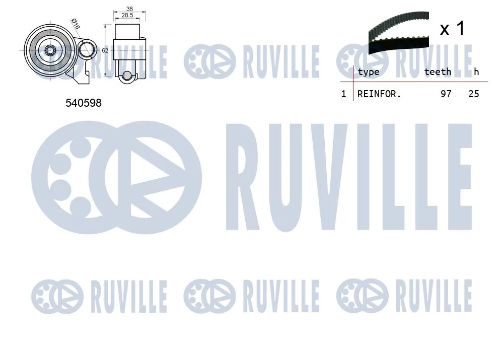 Kit de courroie crantée RUVILLE 550270