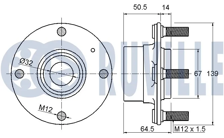 Kit de roulements de roue RUVILLE 221492