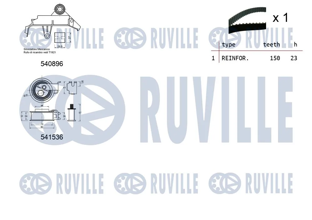 Kit de courroie crantée RUVILLE 550251