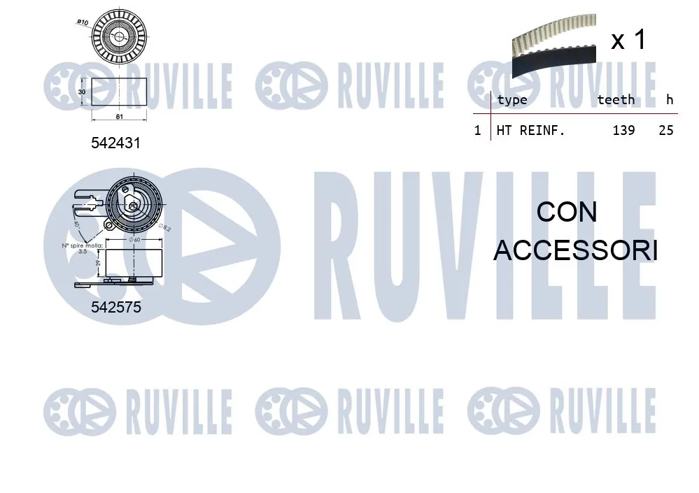 Kit de courroie crantée RUVILLE 550370
