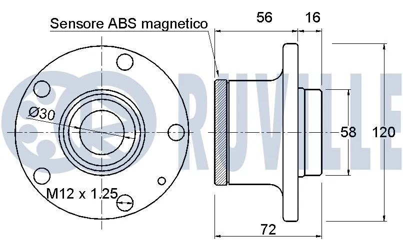 Kit de roulements de roue RUVILLE 221561