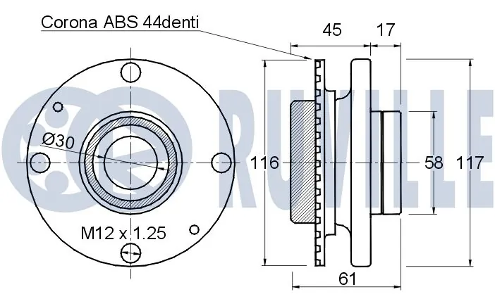 Kit de roulements de roue RUVILLE 220300