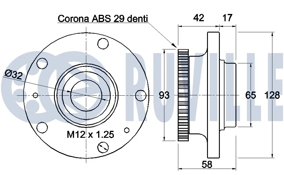 Kit de roulements de roue RUVILLE 220629