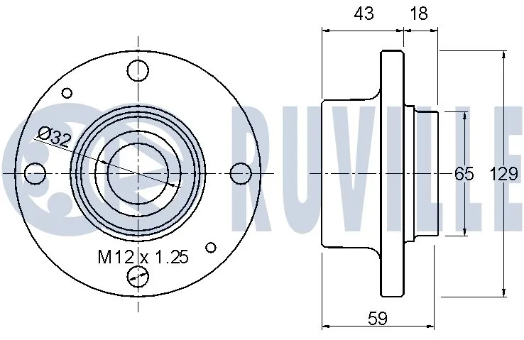 Kit de roulements de roue RUVILLE 220545