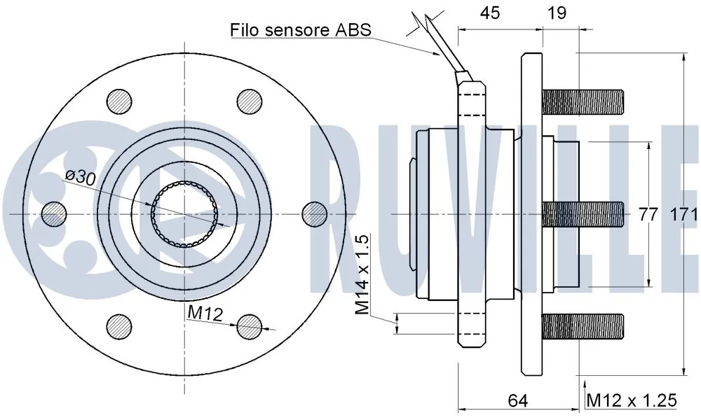 Kit de roulements de roue RUVILLE 221853