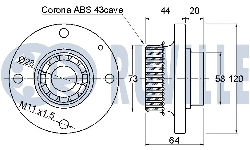 Kit de roulements de roue RUVILLE 220927
