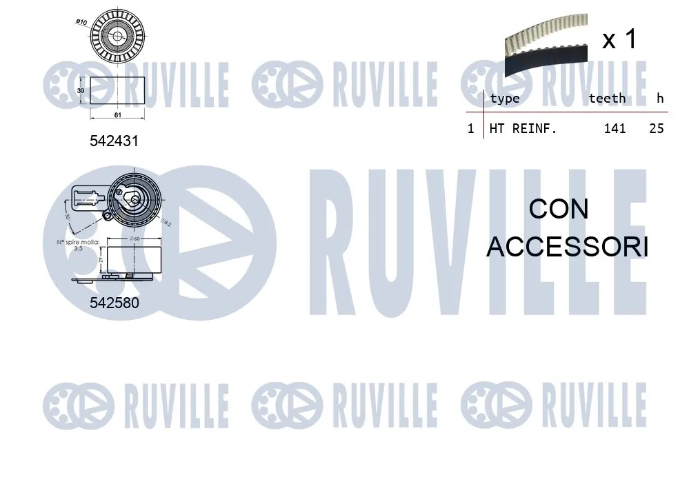 Kit de courroie crantée RUVILLE 550369