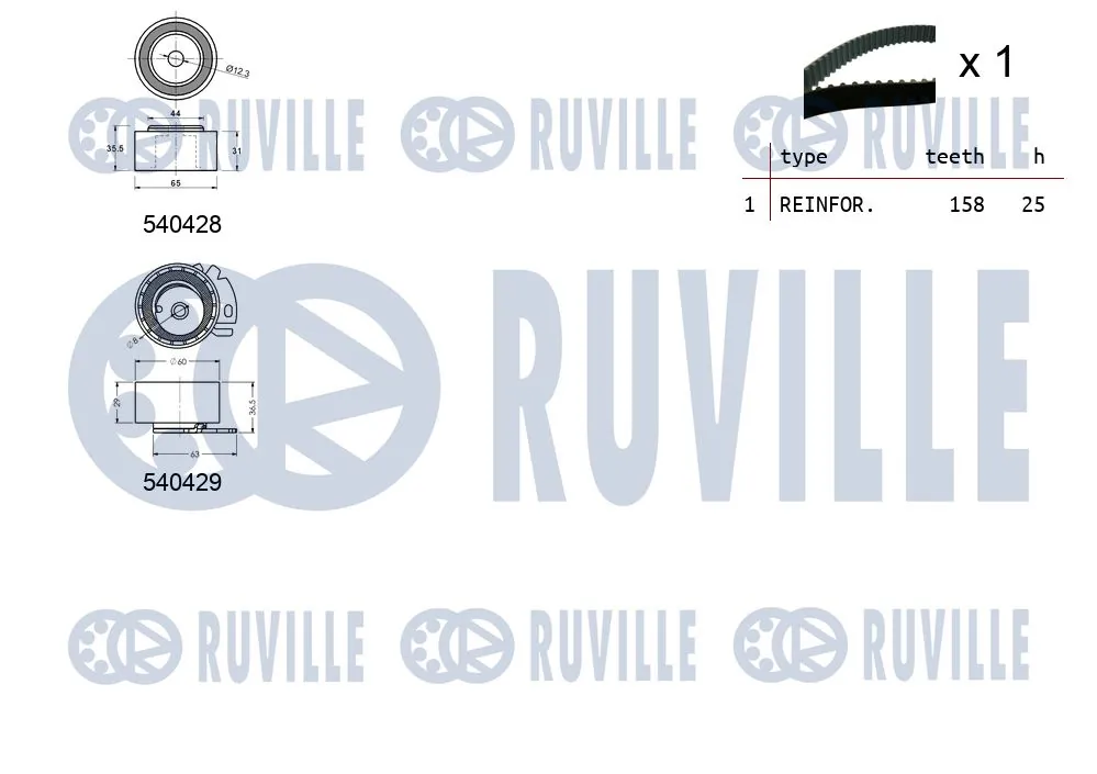 Kit de courroie crantée RUVILLE 550031