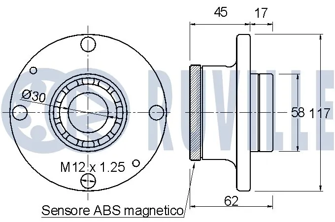 Kit de roulements de roue RUVILLE 220729