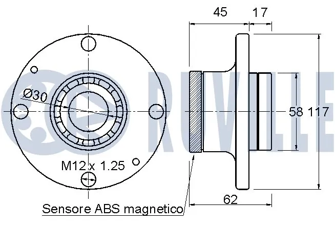 Kit de roulements de roue RUVILLE 220742
