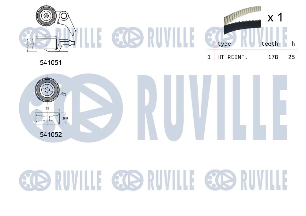 Kit de courroie crantée RUVILLE 550156